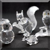 C37. Swarovski Crystal fox, owl, squirrel and rabbit. 
